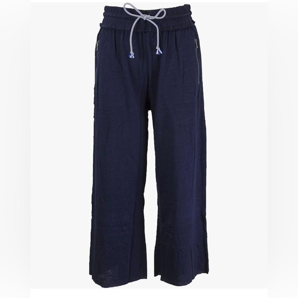 Grey State Navy Blue Crop Pants Wide Leg
